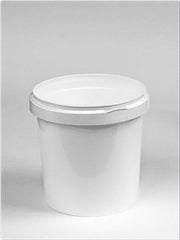 1 Litre White Plastic Pail Complete With White Lid