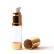Clear & Gold Chrome 100ml With Cap - Airless Serum Bottles