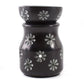Black with Flowers Soapstone Oil Burner