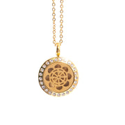 Dharma Wheel | Aromatherapy Oil Diffuser Necklace Locket with Pad