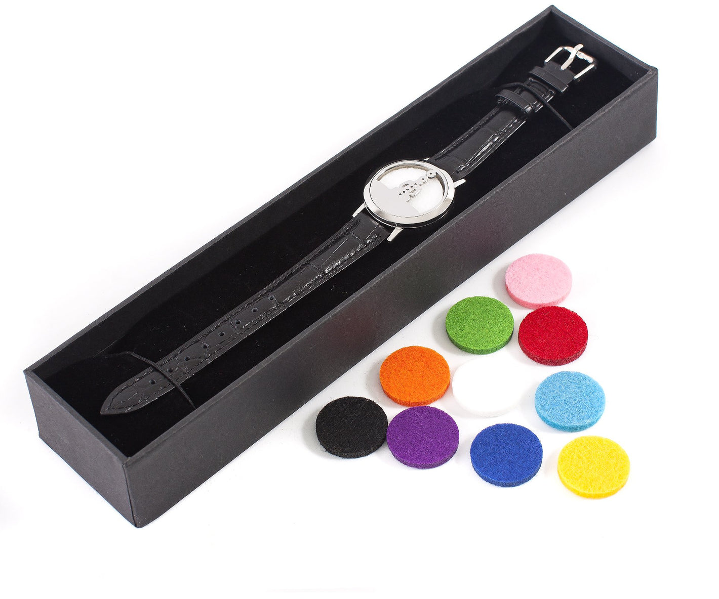 Seven Chakras | Aromatherapy Oil Diffuser Bracelet with Adjustable Leather Strap