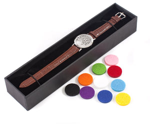 Tree of Life | Aromatherapy Oil Diffuser Bracelet with Adjustable Leather Strap
