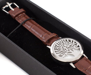 Tree of Life | Aromatherapy Oil Diffuser Bracelet with Adjustable Leather Strap