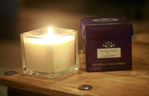 Fresh Linen & Cucumber Scented Candle