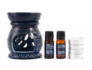 Lavender and Lime Oil Burner Gift Set