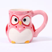 Pink Ceramic Polka Dot Owl Mug