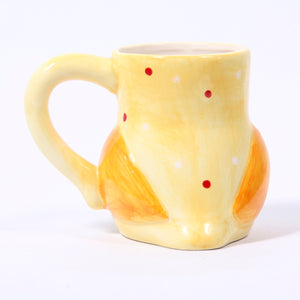 Yellow Ceramic Polka Dot Owl Mug
