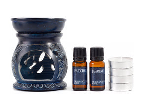 Patchouli and Jasmine Oil Burner Gift Set