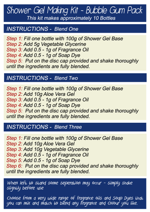 Shower Gel Making Kit - BUBBLE GUM PACK