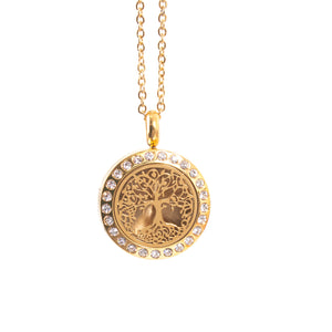 Tree of Life | Aromatherapy Oil Diffuser Necklace Locket with Pad