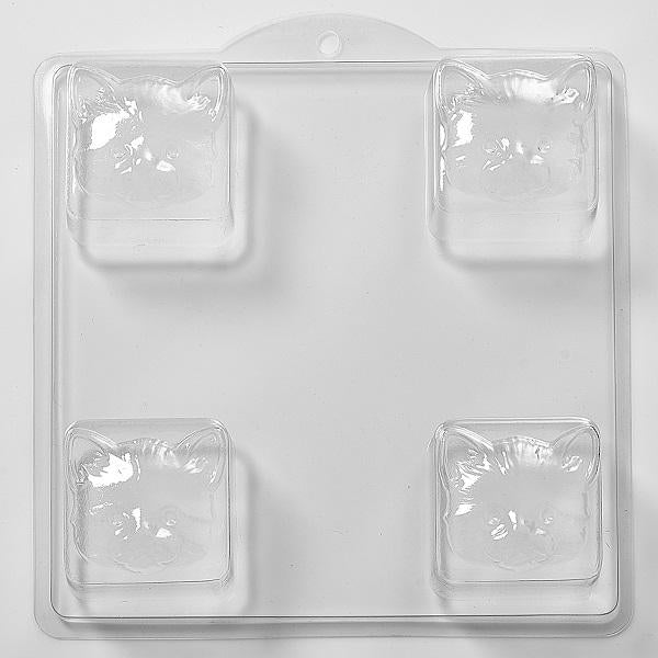 Cat Face Square PVC Mould (4 Cavity)