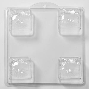 Cat Face Square PVC Mould (4 Cavity)