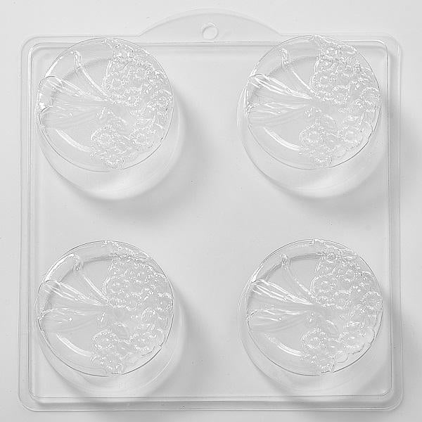 Dragonfly and Flowers Round PVC Mould (4 Cavity)