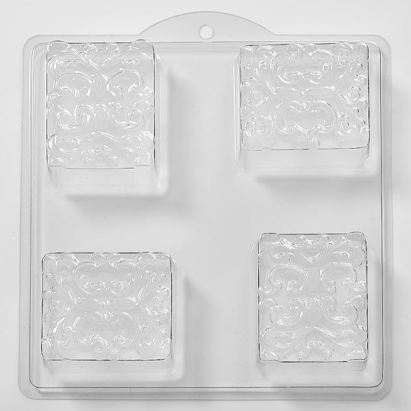 Floral Pattern In Square PVC Mould (4 Cavity)