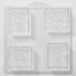 Floral Pattern In Square PVC Mould (4 Cavity)