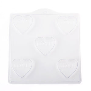 Heart with 'LOVE' PVC Mould (5 Cavity)