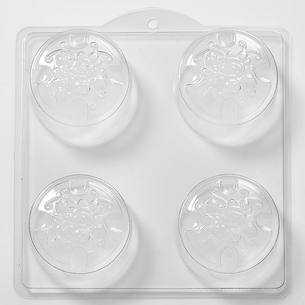 Maltese Cross Embellished With Roses PVC Mould (4 Cavity)