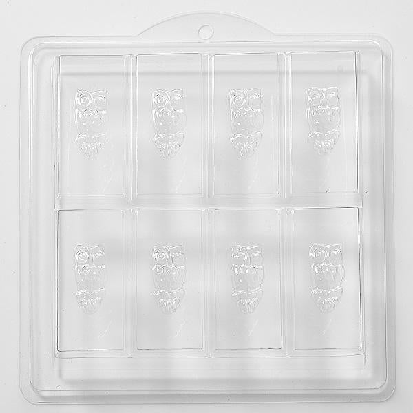 Owl Embossed On Rectangle Soap PVC Mould (8 Cavity)