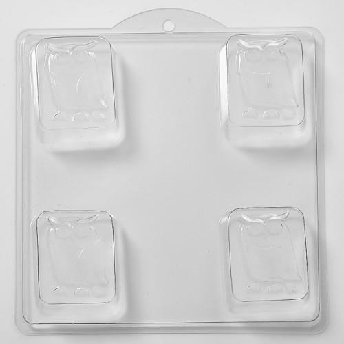 Owl on Rectangle Soap PVC Mould (4 Cavity)