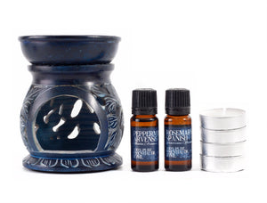 Peppermint and Rosemary Oil Burner Gift Set