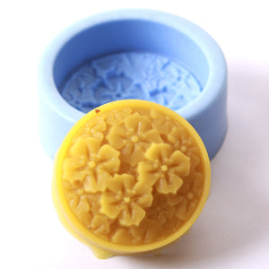 Primroses On Circle Silicone Mould