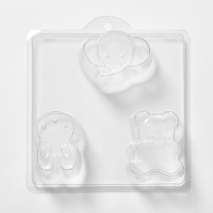 Teddy, Rabbit & Elephant PVC Mould (3 Cavity)